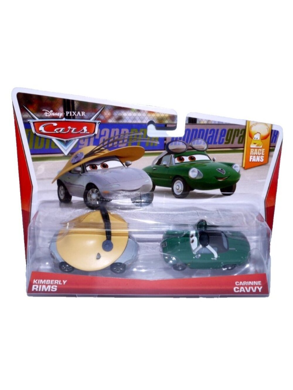 Disney Pixar Cars Kimberly Rims & Carinne Cavvy Race Fans Mattel 2013 New